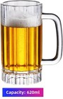 Beer Mug Set Of 2 - 21oz Crystal Beer Glasses With Handle - Glass Beer Mugs