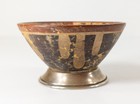 Antique Pre-columbian Carchi-narino Sterling Mounted Pottery Bowl South American