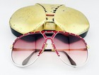 Vintage Alpina M1 Large Red Gold Silver Sunglasses W germany Rare Tr5 Miami Vice