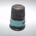 Antique Sterling Silver Enamel Flowers 800 Thimble 10 Germany No Hole