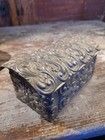 Rare Handmade Pewter Storage Box  Vintage Tin With Viking Pattern - Norwegian
