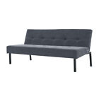  3 Seater Click-clack Sofa Futon Polyester Fabric Sofa Bed Home Office Furniture