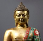 10 6   Old Tibet Cloisonne Enamel Bronze Gold Shakyamuni Sakyamuni Buddha Statue