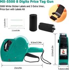 Mx -5500 Pistola De Etiquetas De Precios De 8 Digitos Con 5000 Etiquetas Adhe   