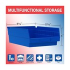 Akro-mils 30150 Heavy Duty Plastic Shelf Bins  12 x 8 x 4   Blue  12-pack