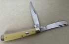 Rough Rider Folding 2 Blade Razor Trapper In Yellow Rr892