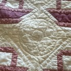Handmade Patchwork Basket Pattern White Cotton Throw Quilt