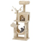 44  Cat Tree Tower  With Scratch Posts  Condo  Hammock  Toys  Beige