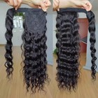 Kislemon 24in Water Wave Human Hair Wrap Around Ponytail Extensions