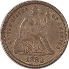 1882 Seated Dime Love Token  a  - High Grade   Intricate Design 