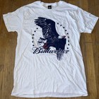 Budweiser Eagle Graphic T-shirt Mens Large White Hanes Perfect-t Americana Beer