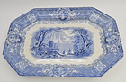 Antique E  Challinor Blue Transferware Platter  panama  Pattern 15 5  1840s Rare