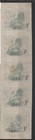Paraguay 1886  Official 15c Slate Blue Vertical Strip Of 5  Imperf  Rare Piece