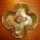 1940 s Dimensional Brass Clover Tray With Dog By Virginia Metalcrafters  Vm Mark
