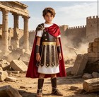 Hapnbcele Roman Soldier Costume Kids Boys Medieval Renaissance Knight Viking 6-7