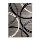 Rugshop Modern Wavy Circles Design Area Rug 5  3  X 7  3  Gray