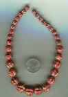 Vintage Antique Venetian Glass Beads Fancy Red Aventurine Rmelon Beads Graduated