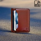 Men   s Handmade Slim Cowhide Leather Wallet Rfid Blocking Bifold Card Holder