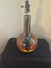 Vtg 1960 s Mid Century Modern Ceramic Drip Glaze Table Lamp Nice 