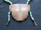 Rare Native American Hand Engraved Gorget On Trade Bead Necklace   Pe-0523 07458