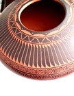 Vtg Navajo Signed Seed Pot Etched Hummingbird Brown Black Turquoise  john Dine