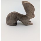 Vtg Hand Carved Stone Rabbit Bunny  Figurine Made Brazil Small Animal Sculpture