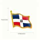 Dominican Republic Waving Flag Lapel Pins  Patriotic Flag Metal Pin