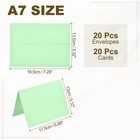 20pack Light Green 5x7 Envelopes  A7 Envelopes With Folded Cards