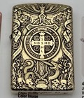 Archangel Michael Satan Benedict Cross Antique Zippo Brass Lighter