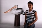 Pelican On Post Life Size Statue Bird Decor Nautical Ocean Theme Prop Display