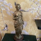Lady Art Nouveau Sculpture Figure Brass Bronze Victorian Diamond Mark Antique 