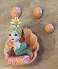 Retro Vntage Bradley Mermaid  On Seashell Wall Plaque