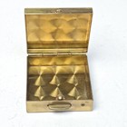 Vintage  Antique Gold Toned Blue Enamel Hinged Flowers Pill Box