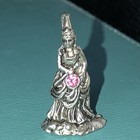 Vintage Pewter Miniature Figurine Princess With Jewel