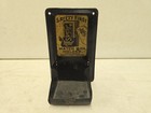 Antique Safety First Tin Litho Advertising Wall Match Box Holder
