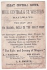 Victorian Trade Card Michigan Central Great Western Railway Niagara Falls Bridge