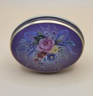 Vintage Chambers Candy Company Oval Floral Trinket Tin Container - England 