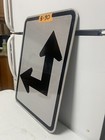 Authentic Traffic Road Street Highway Sign Arrow Straight Left 21  X 15   8-30