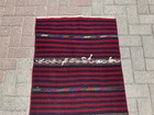Handwoven 2x3 Kilim Rug     White Boho Area Rug  Small Turkish Accent Rug