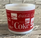 Vintage Coca-cola Coke Anchor Hocking Milk Glass Coffee Mug Cup Made In Usa