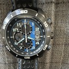 Citizen Eco-drive Men   s Chronograph Date Tachymeter Black blue Dial Watch