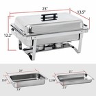 2x Durable 8qt Chafing Dish High Grade Stainless Steel Chafer Complete Set