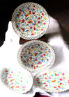Vintage Antique German Floral Dishes With Reticulated Edge