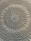 Vintage Handmade Crochet Lace Tablecloth 36    Round Beige Table Topper  Stunning 