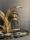 Antique Bronze Sculpture birds corn plant signed art Deco france C 1940 statue