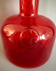 Vintage Mcm Mid Century Modern Red Glass Decanter - 1960 s - 1970 s
