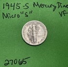 1945-s Mercury Dime 10c Micro    s    Vf Very Fine 90  Silver Us Coin See Pics