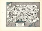 1930s Antique Pennsylvania State Map Rare Animated Picture Map Blu 3126