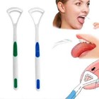 Tongue Scraper Oral Dental Care Plastic Bad Breath Tongue Cleaner Brush Set Of 2