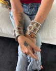  b  Pair Antique Turkoman Silver Carnelian Cuffs Signed